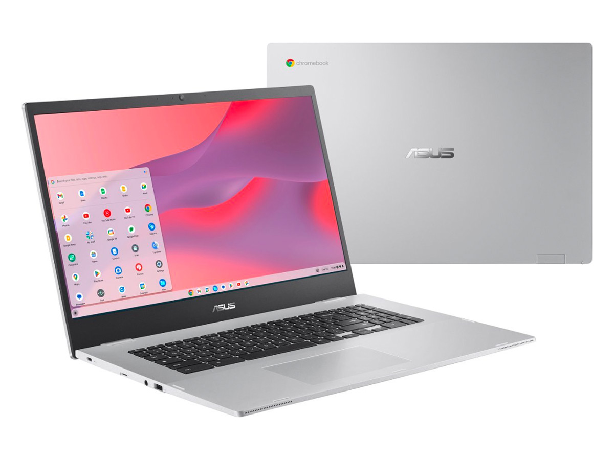 The ASUS 17.3-inch Chromebook against a white background.