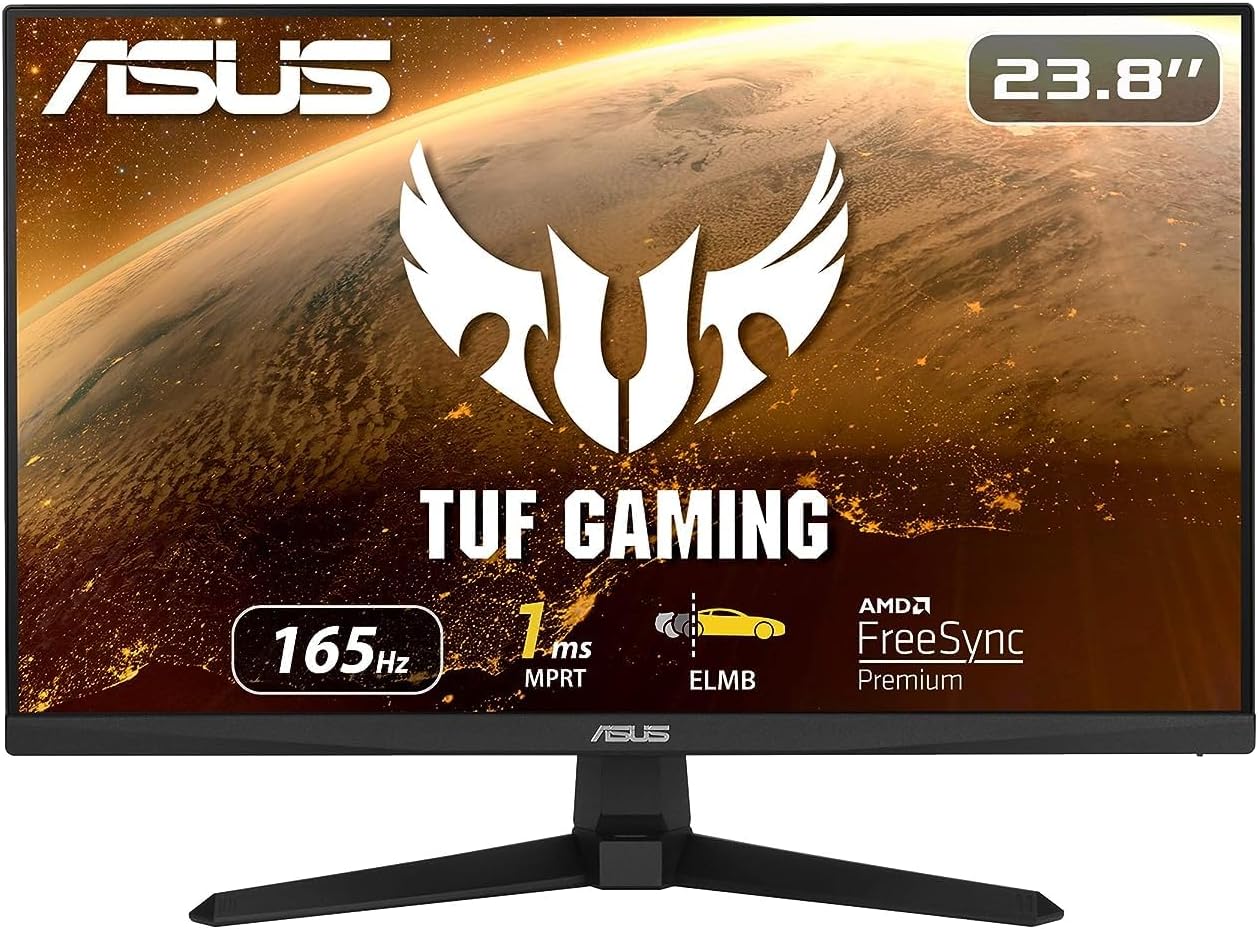 The ASUS TUF Gaming VG249Q1A monitor on a white background.