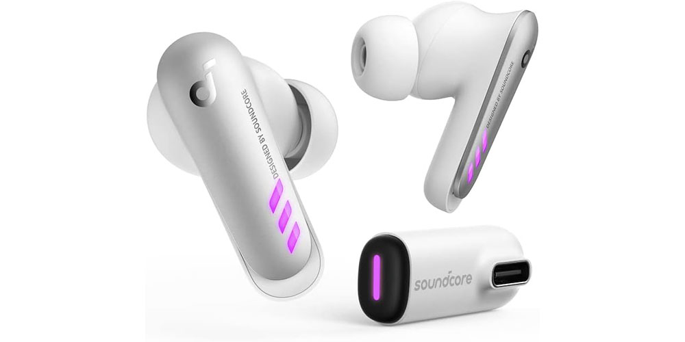 The Anker Soundcore VR P10 gaming earbuds on a white background.