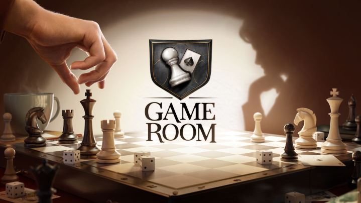 The key art for Game Room on Apple Vision Pro.