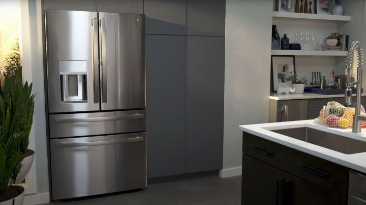 The GE Profile Smart Fridge installed in a kitchen.