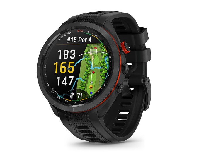 The Garmin Approach S70 smartwatch against a white background.
