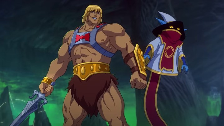 He-Man and Orco in a scene from Masters of the Universe: Revolution.