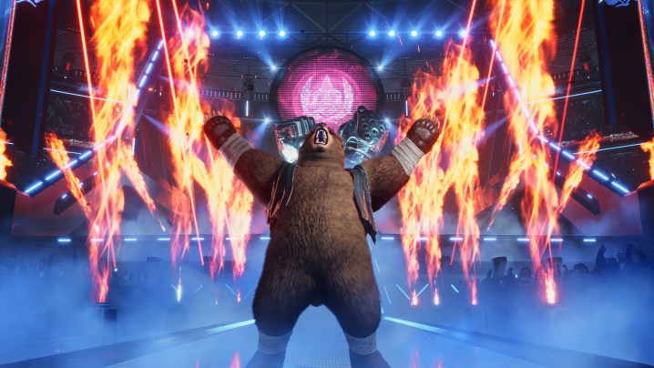 Кума ревет во время выхода на сцену в Tekken 8