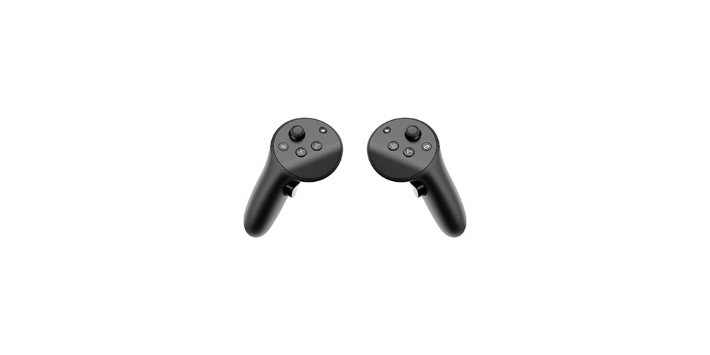The Meta Quest Touch Pro Controllers on a white background.