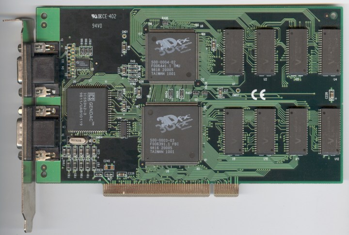 The 3dfx Voodoo graphics card.