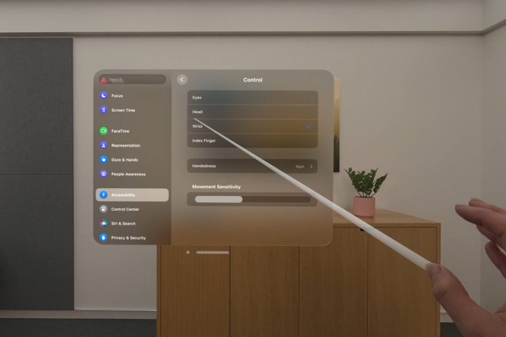 Pointer Control is an Apple Vision Pro accessibility feature that lets you use your hands instead of you gaze.