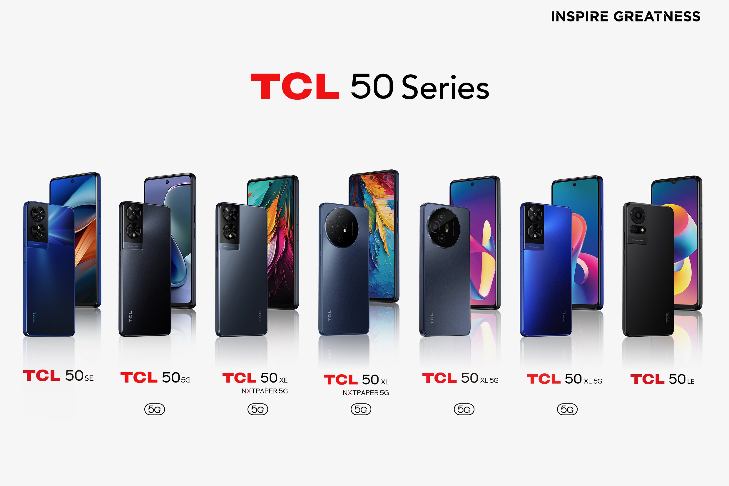 سری TCL 50 گوشی های هوشمند.