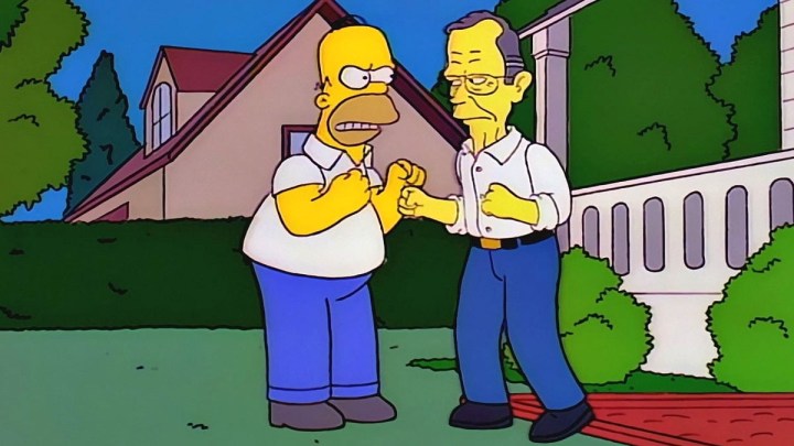 Homer Simpson contre George Bush.