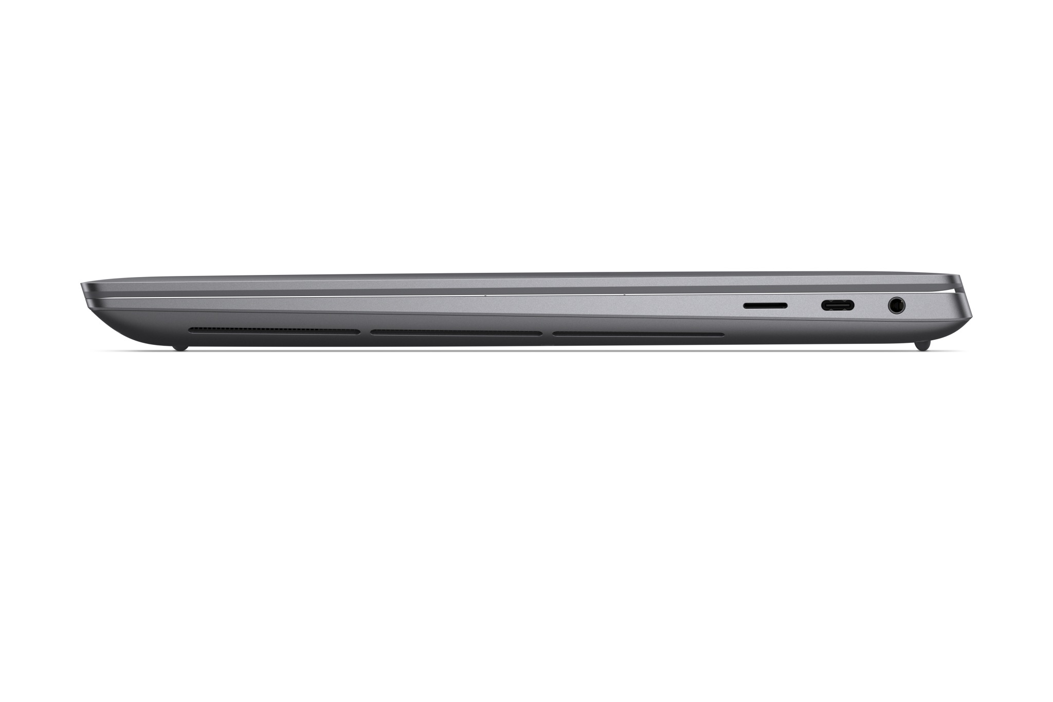 Dell XPS 16 side view showing ports.