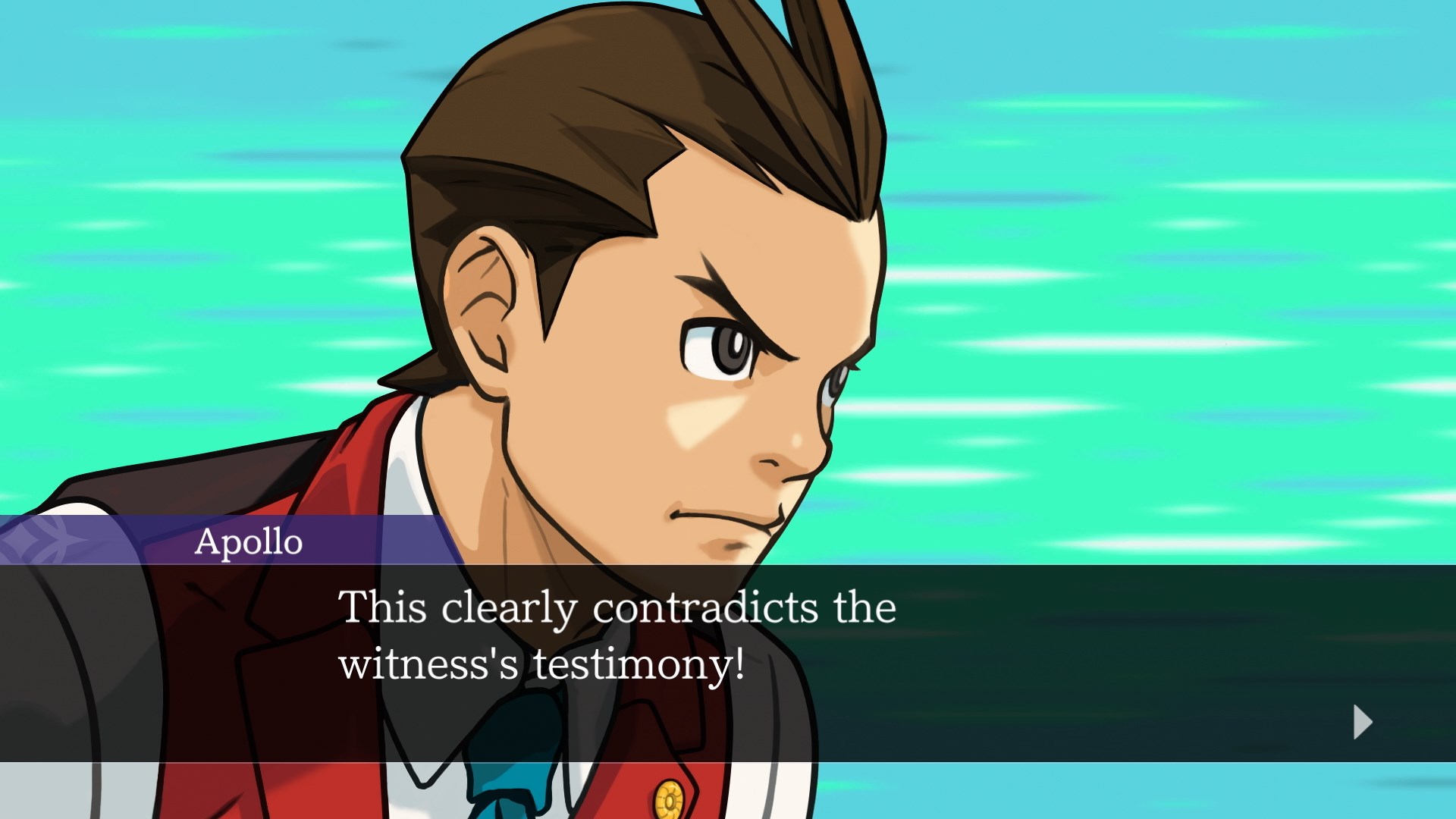 Apollo Justice contradicts evidence in Apollo Justice: Ace Attorney Trilogy.