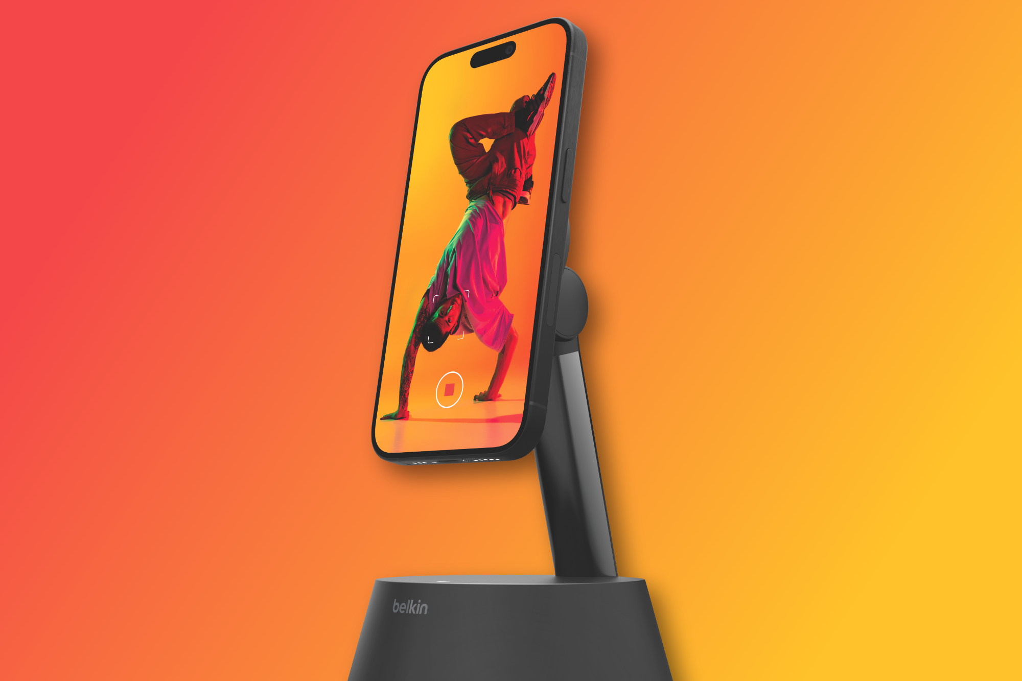 A render of the Belkin Auto-Tracking Stand Pro.