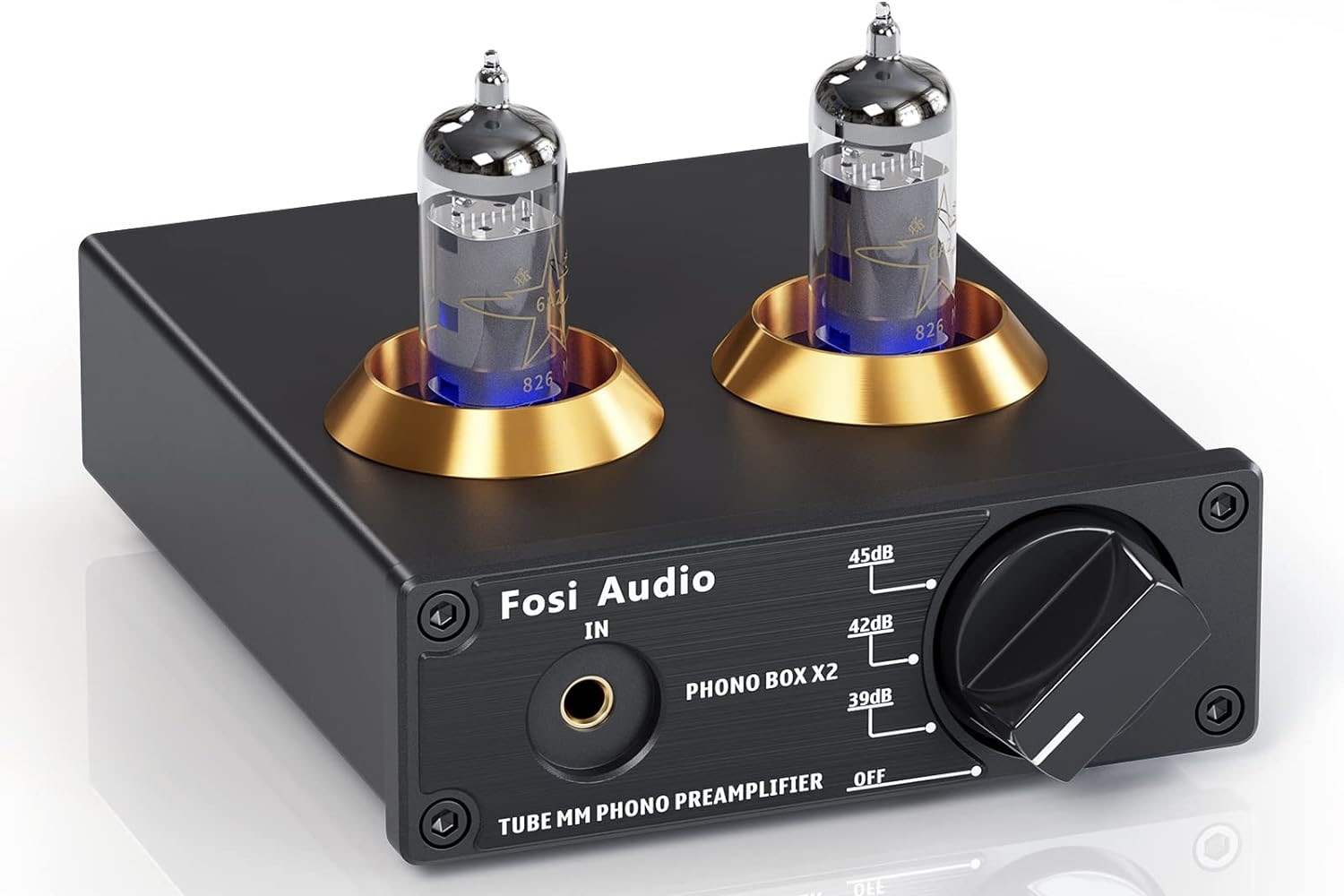 The Fosi Audio Box X2 phono preamp.