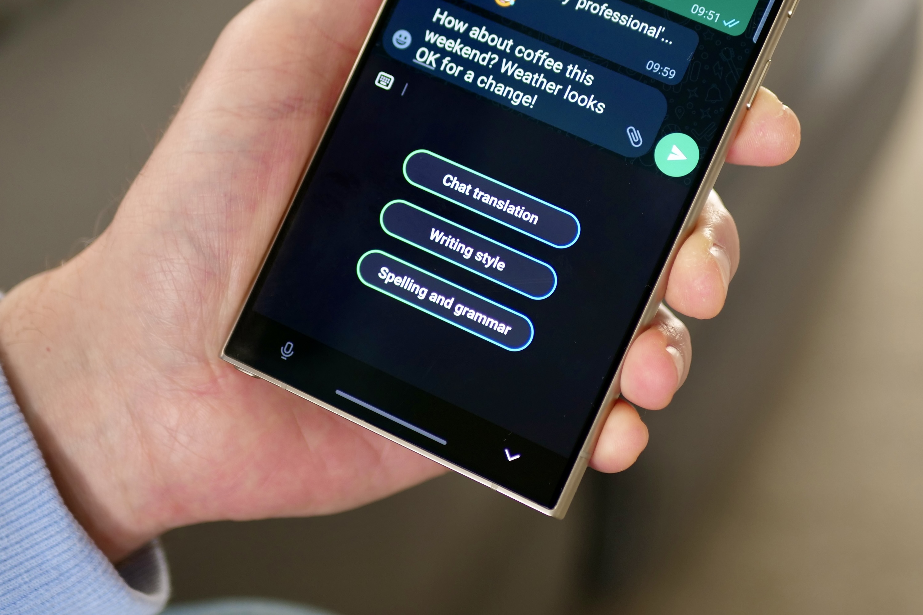 فعال کردن قابلیت Chat Assist در Samsung Galaxy S24 Ultra.