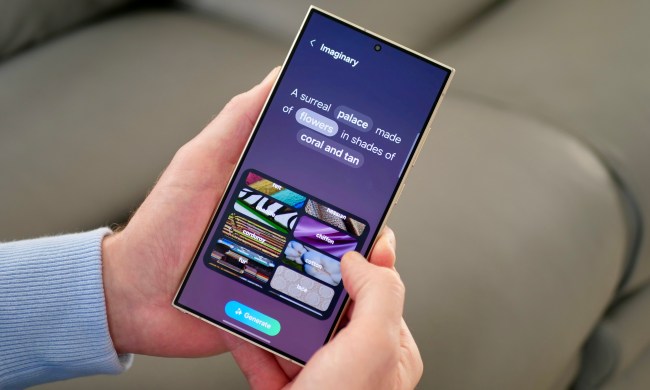 A person using the Generative AI wallpapers on the Samsung Galaxy S24 Ultra.