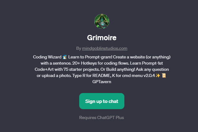 Using Grimoire GPT.
