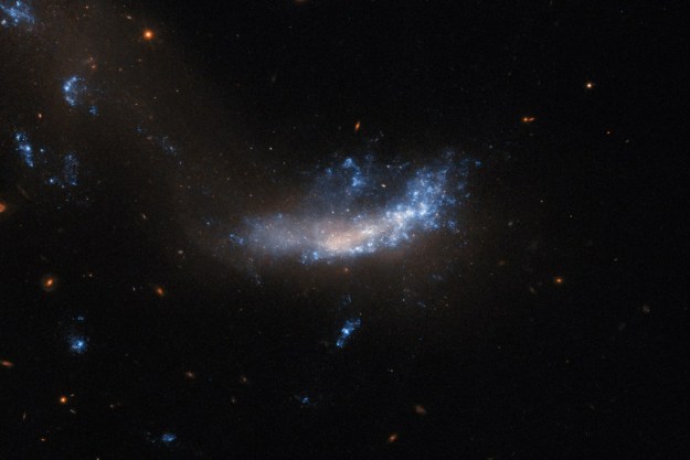See four dwarf galaxies merging into one in Hubble image