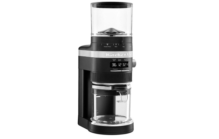 A KitchenAid Burr coffee grinder on a white background.