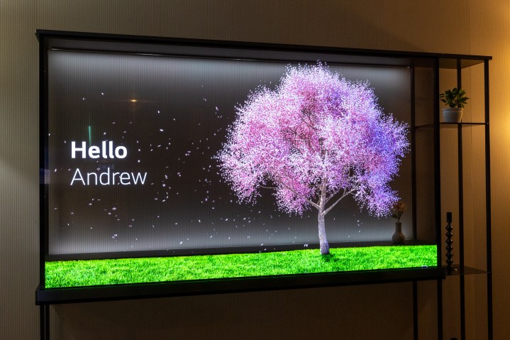 LG Signature OLED T 在 CES 2024 上亮相。