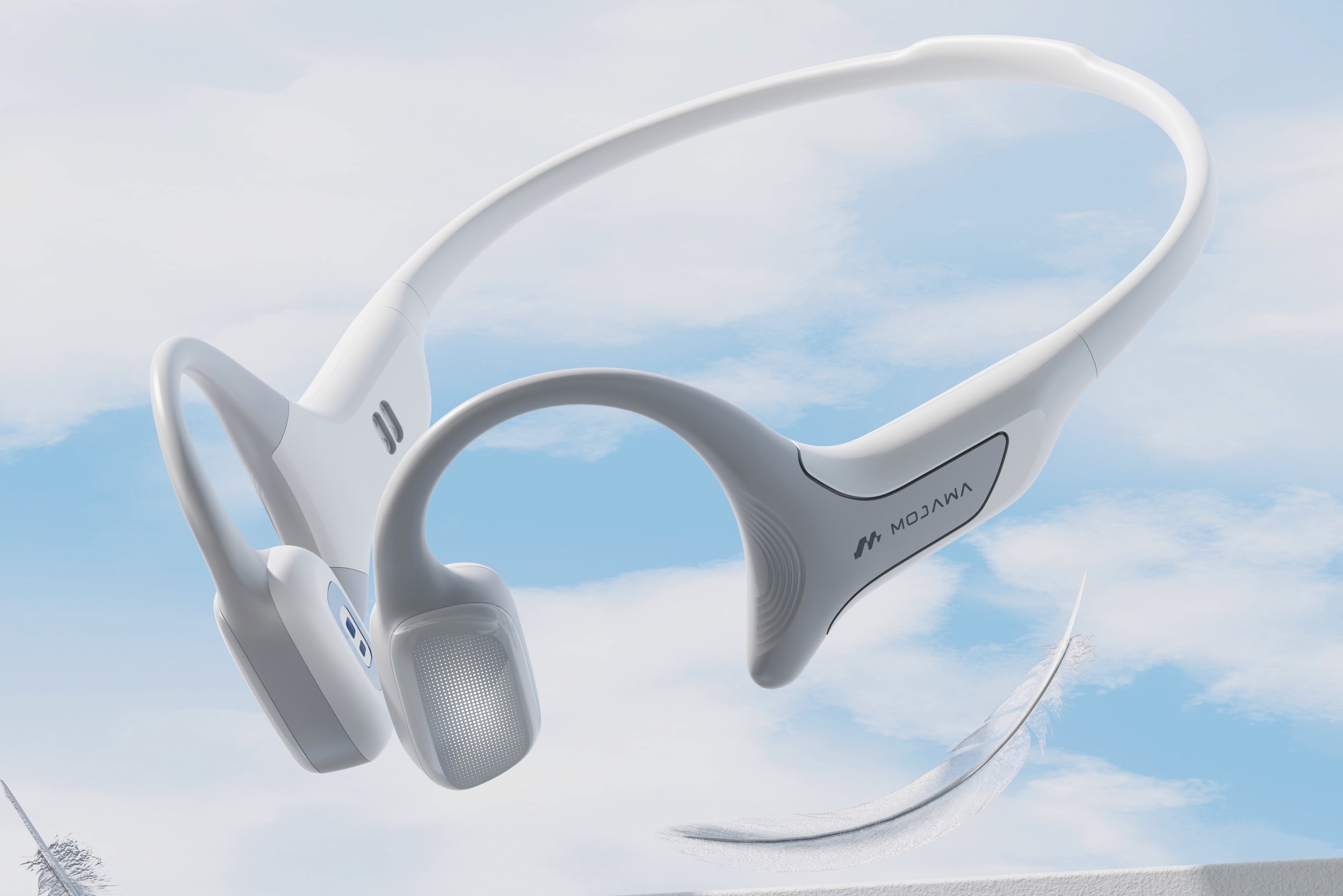 Mojawa HaptiFit Terra bone conduction headphones.