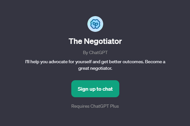 The negotiator GPT.