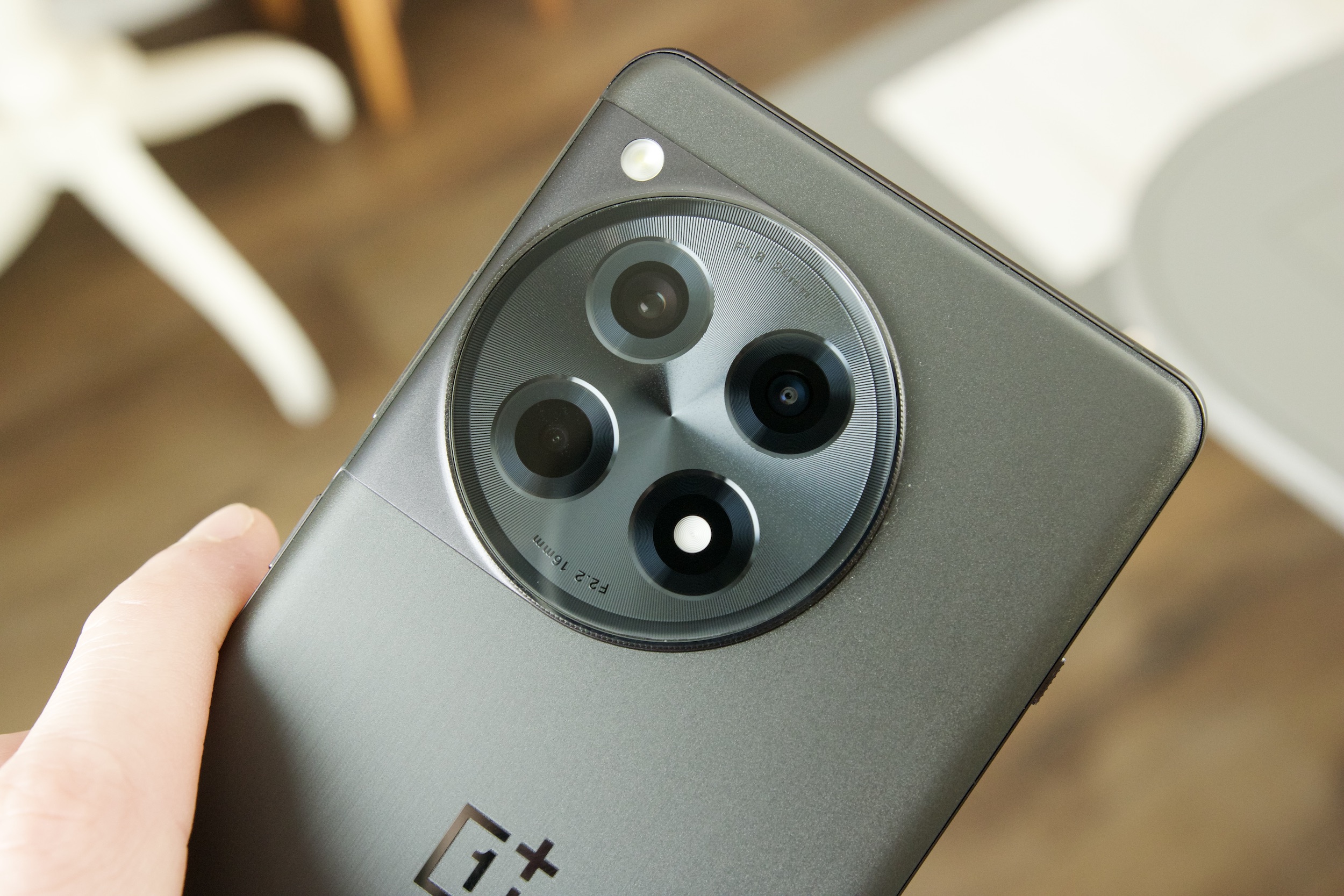 A close-up look at the rear cameras on the OnePlus 12R.