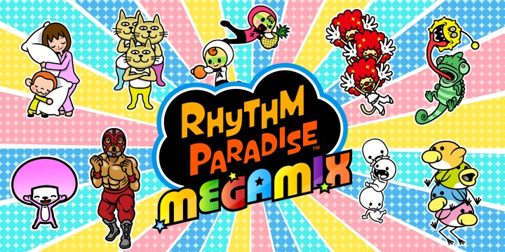 Key art for Rhythm Heaven Megamix shows several characters.