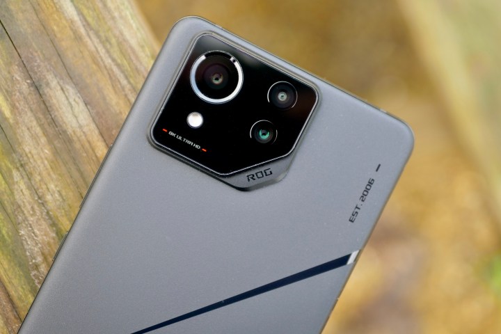 The Asus ROG Phone 8 Pro's camera lenses.