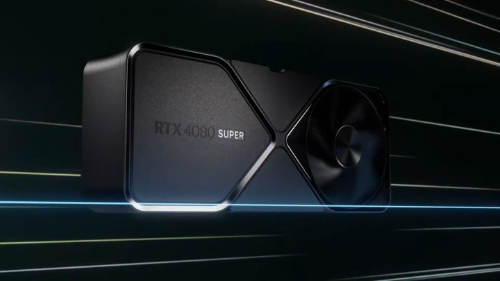 A render of the RTX 4080 Super at CES 2024.