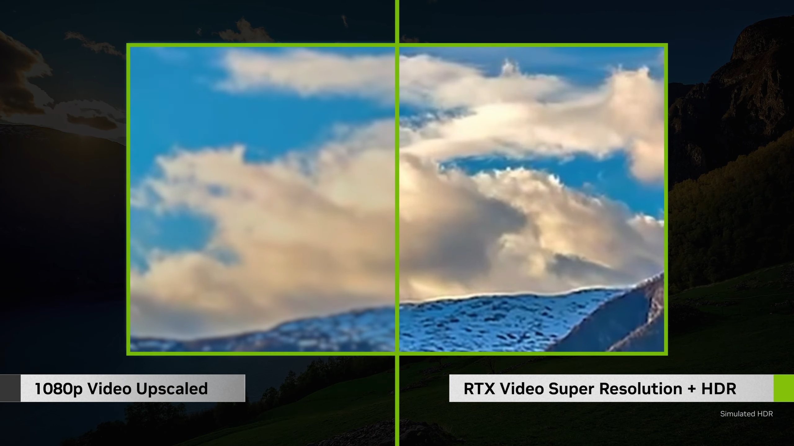 A screenshot showcasing the effect of Nvidia's RTX Video HDR.