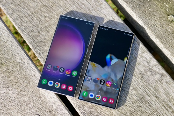 Gli schermi del Galaxy S23 Ultra e del Galaxy S24 Ultra.