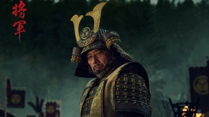 A warrior looks at the camera in Shogun.