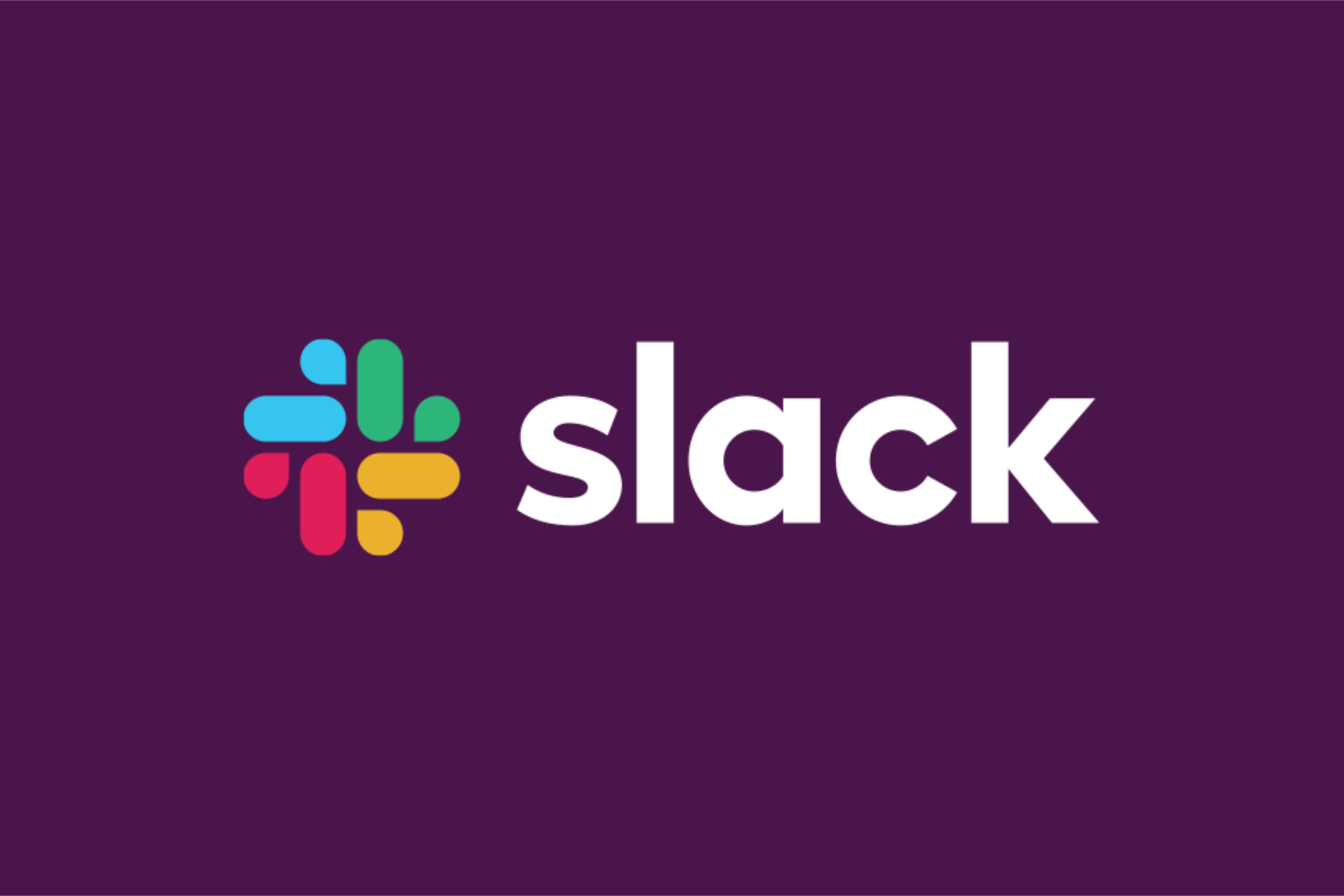 The Slack logo on a purple background.