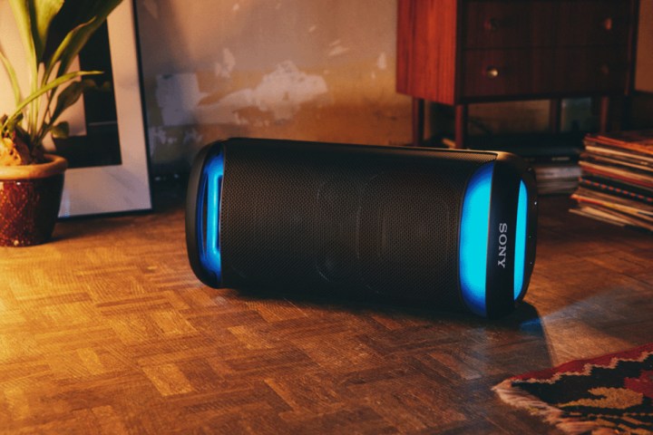 The new Sony SRS-XV500 party speaker on its side.