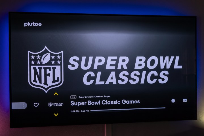 Super Bowl Classics as seen on Pluto TV.
