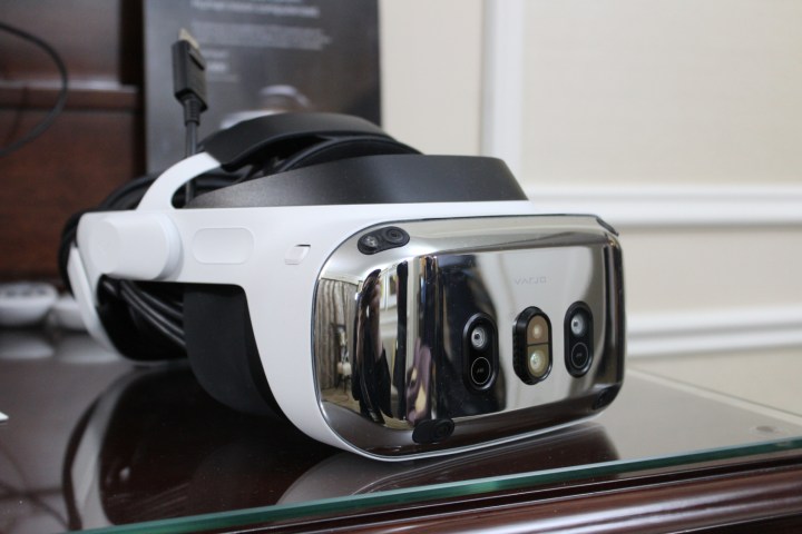 The Varjo XR-4 mixed reality headsets on a table.