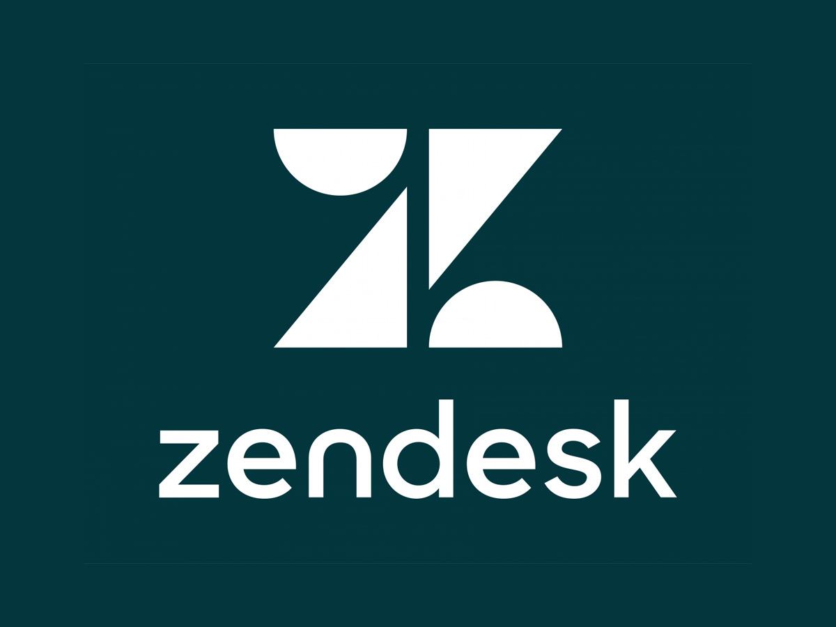 The Zendesk logo against a dark green background.