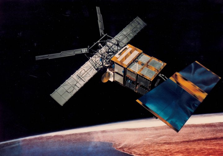 An illustration of ESA's ERS-2 satellite.