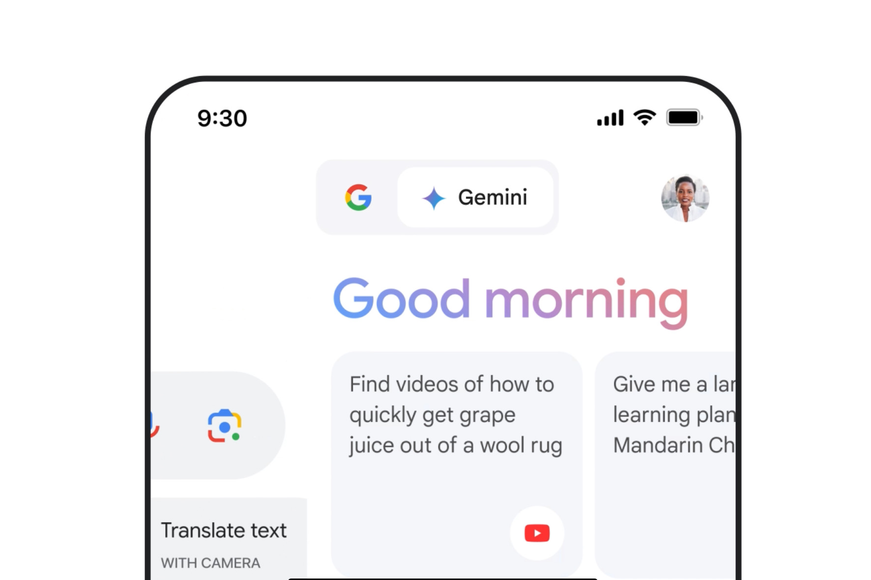 اجرای Google Gemini در iOS. 