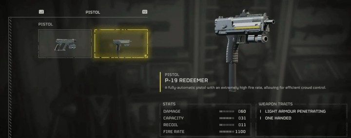 The redeemer pistol in helldivers 2.