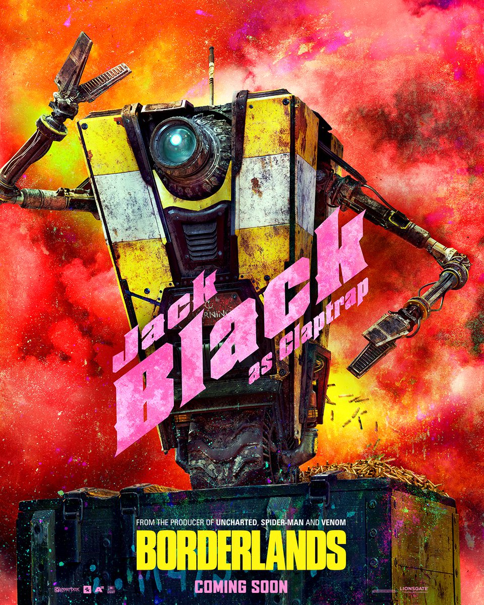 Jack Black posa como un robot en el póster de Boderlands.