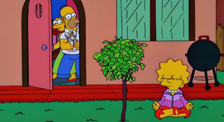 Lisa se sienta bajo el árbol bodhi en Shee of Little Faith