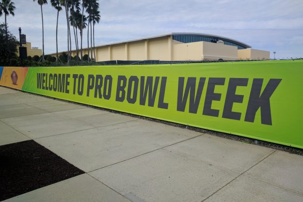 Wide shot of the NFL Pro Bowl Week sign.