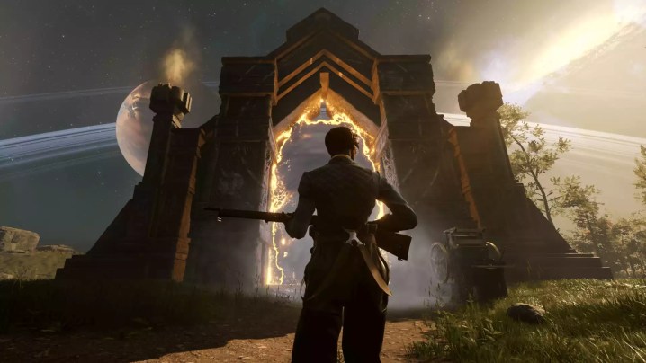 Игрок собирается войти в портал в Найтингейле.