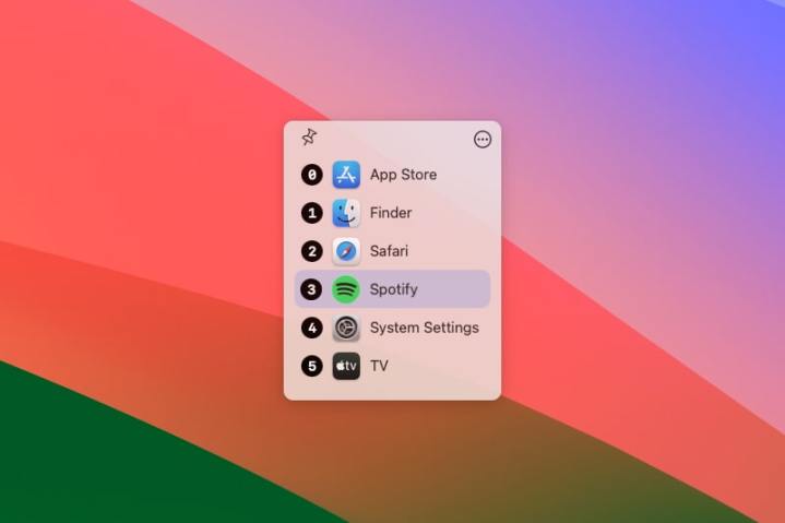 برنامه Quick Tab در macOS.