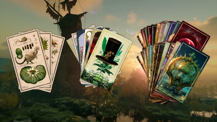 Realm cards laid out in a Nightingale trailer.