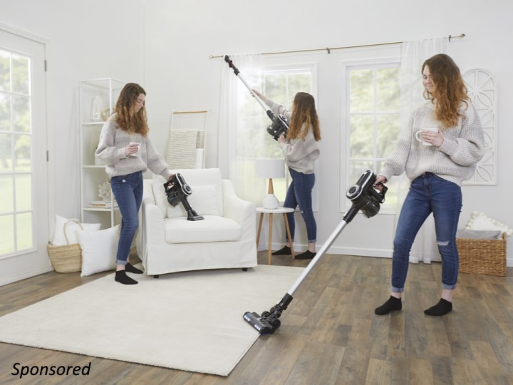 Simplicity Vacuums S65P cordless stick vacuum in use multiple ways - sponsored tag