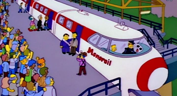 Springfield tiene un monorraíl en Marge vs el monorraíl