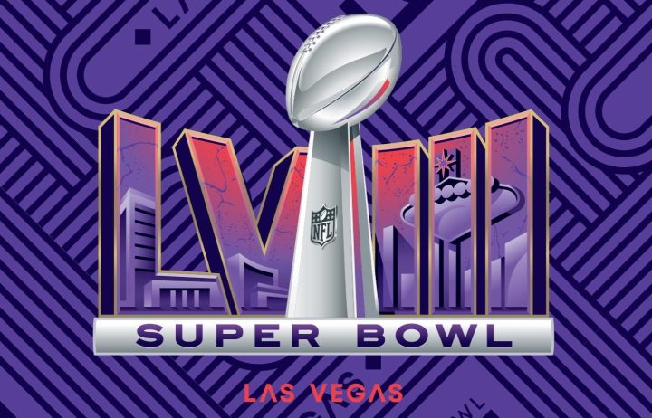 Super Bowl LVIII logo from official game program.