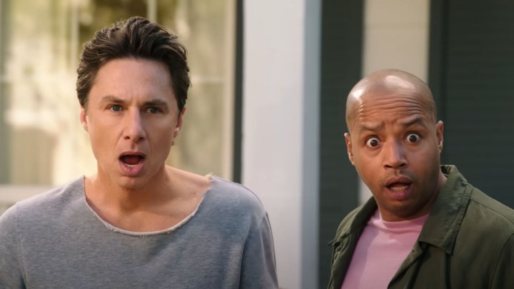 Zach Braff and Donald Faison successful T-Mobile's Flashdance-inspired commercial.